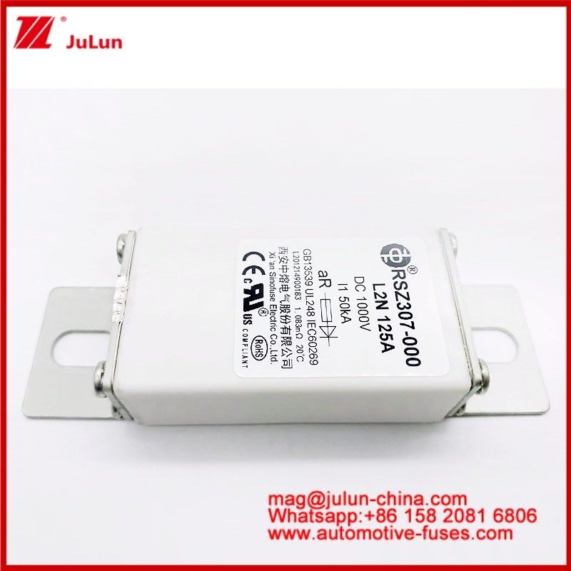 125A DC1000V 50KA AR Caremic Tubular RSZ307-000 L2N Fuse For EV/HEV Protection In Automobile Bolt Stud-mount Design