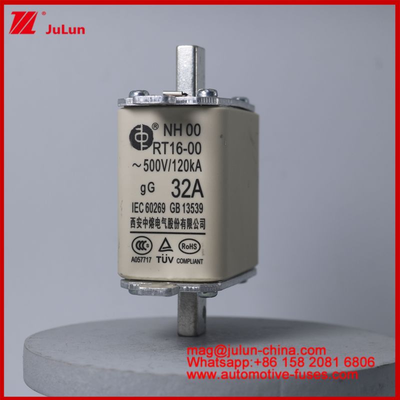 32A 500V NH00 RT16-00 120KA Ceramic Car Fuse Automobile Blade Mount Đối với EV / HEV tình huống xe