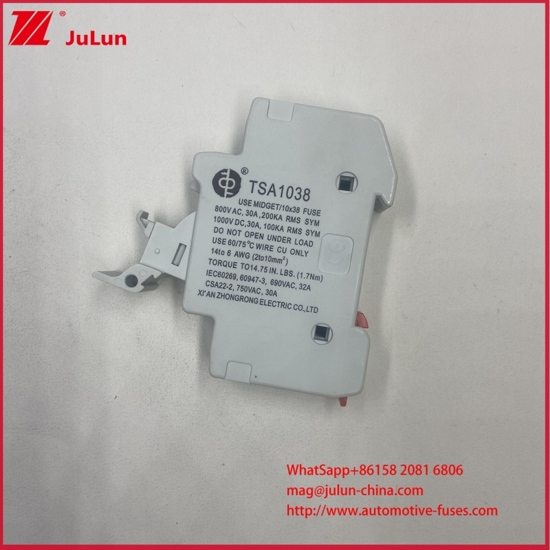 PV FUSE 10 * 38mm 30A 1000VDC 6 KV Đánh giá xung chịu điện áp Fuse mặt trời PV với khả năng phá vỡ cao 20kA