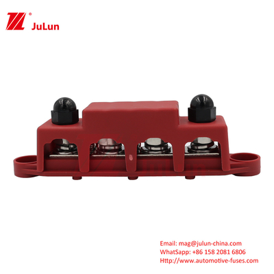 4-Stud phân phối khối 62.5A Đánh giá hiện tại chống nhiệt độ cao M8 M10 Mỗi cột