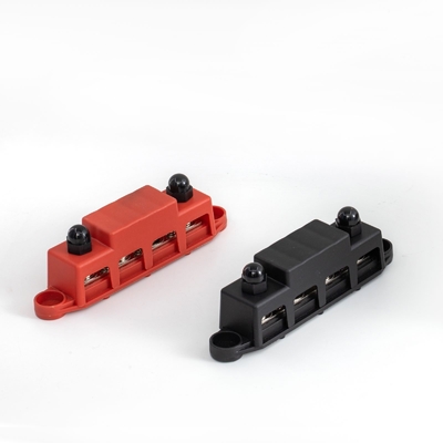 Phân phối điện dòng lớn khối Cooper Bus Bar phụ tùng ô tô 250a Busbar Machine 4 * M10 Studs And 3 * M4 Screws With Cove