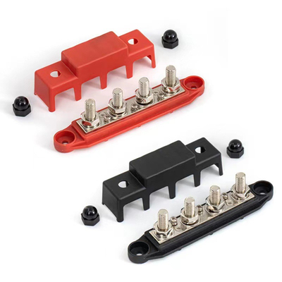 Đen Marine Grade Bus Bar 4 Studs Junction Block Với M8 Bolt Cover