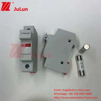 Fuse mặt trời PV với DIN Guide Fuse Holder cho bảo vệ quang điện RT18-32 15A 20A 32A Fuse Holder với LED Indica