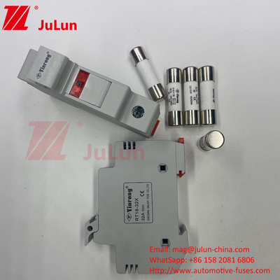 1000VDC 30kA Ceramic Solar PV Fuse 10 * 38 DC Năng lượng mặt trời PV Solar Fuse Base And 1000V Fuse 15A 20A 25A 30A 32A