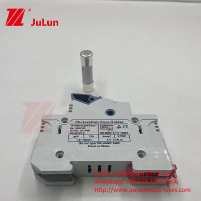 1000V DC Mặt trời Photovoltaic Inverter Fuses RT18 Series 10x38 3P DIN Rail Mounted 32A Capacity cho Fuse 1500V