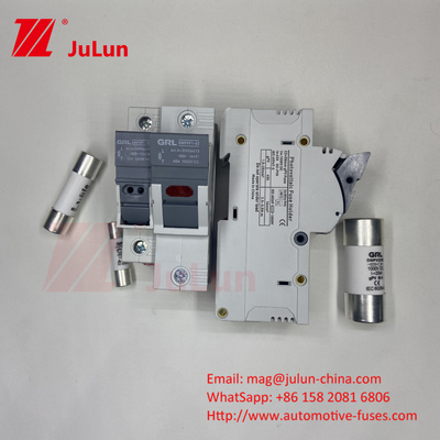 SeanRo Solar PV Din Rail Fuse Holder cho Fuse Link 10 * 38mm 1000V 15amp DC Fuse 25A
