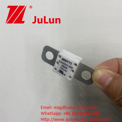 250A 150VDC A202001 ASTM Ceramic Automotive Fuses for Car Charger And Etc. Được làm bằng đồng gốm gốm bạc thạch anh cát vàng