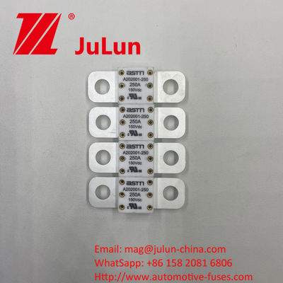 Hệ thống kéo EV gốm A202001 250A 150VDC Fuses có khả năng phá vỡ cao 400A 500A 16-20KA