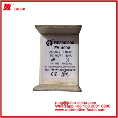 Phân loại sử dụng EV 400A AC800V 100KA DC750V 50KA ống gốm bảo vệ mạch ô tô cho xe điện