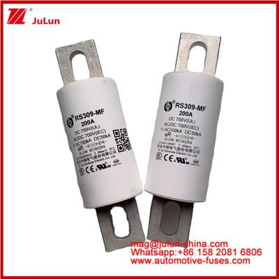 Động cơ đường bộ Tubular Ceramic Fuse RS309-MF 200A 750VDC UL Khả năng phá vỡ cao