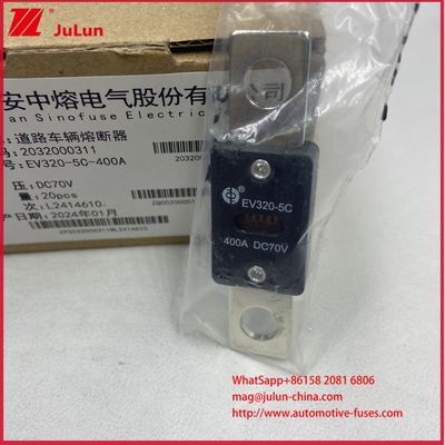 EV320-5C 5X -400A 175A DC70V Cầu chì xe điện Phương pháp lắp M8 Tuân thủ các tiêu chuẩn ISO8820-5 và GB/T31465.5-2015